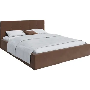 Postel Čalouněná postel RINO 120x200 cm s kovovým roštem hnědá