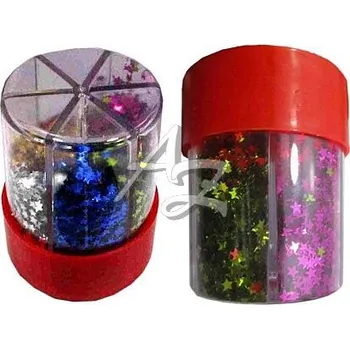 kreativní sada glitry 6barev x 10g hvězdy se zásobníkem