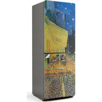 Fototapeta Samolepicí samolepka na ledničku Snadná Instalace Kavárna v noci Van Gogh