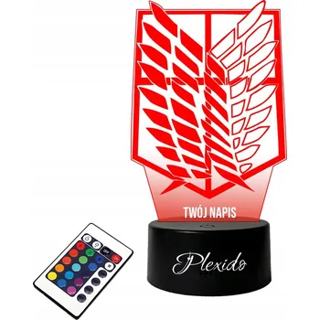 Lampička LAMPA na SKLE Útok Titanů 3D LED RGB + DÁLKOVÝ OVLADAČ 16 BAREV