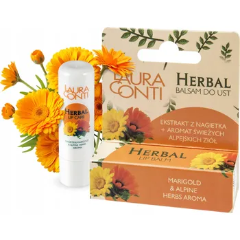 Péče o rty Balzám na rty, ochranná tyčinka s měsíčkem lékařským Herbal Laura Conti