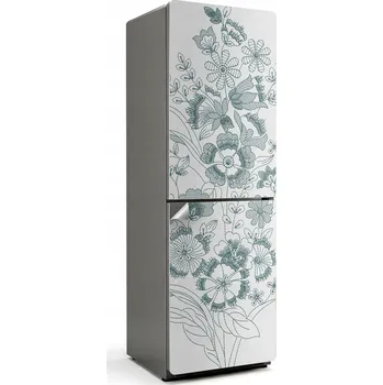 Fototapeta Samolepka na ledničku Loftový styl Kuchyně Květinová ilustrace s detaily