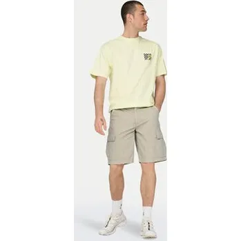 Pánské kraťasy Only & Sons Šortky z materiálu Loc Cargo 22029214 Béžová Regular Fit M