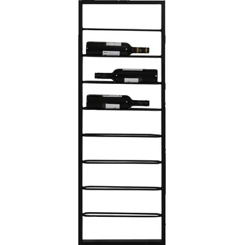 Stojan na víno Černý nástěnný kovový regál na víno 42x120x6 cm Macaben – Light & Living ID_1721454