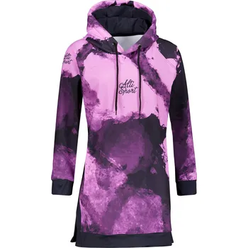 Dámská mikina Dámská funkční prodloužená mikina premium ALTISPORT VOJ/ALW093MI03 FIALOVÁ/ČERNÁ M