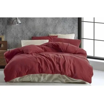 Povlečení Mušelínové povlečení Bordó 140x220 70x90