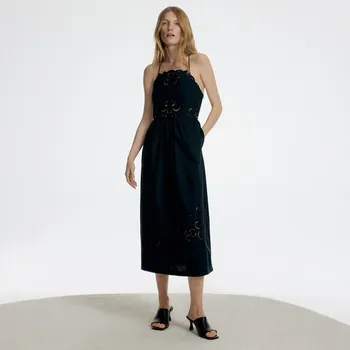 Dámské šaty Reserved - Šaty s ažurovým vzorem - černý - 973EG-99X - 973EG-99X-L