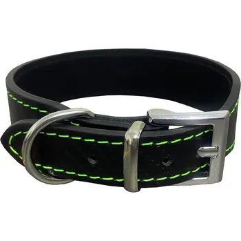 Obojek pro psa BAFPET Kožený obojek CARBON, rozšířený - Zelená Varianta: Zelená - 28mm x 42cm /33-38/ 04137