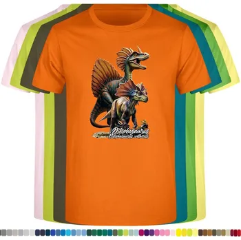 detske-levne-bavlnene-tricko-potisk-dilophosaurus Barva: Orange - oranžová, Dětská bavlněná trička JHK: M