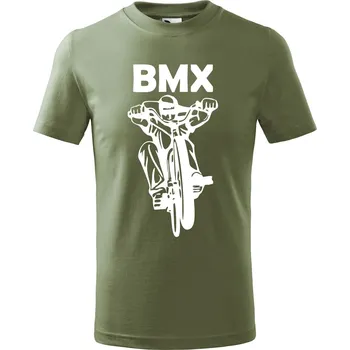 Chlapecké tričko DOBRÝ TRIKO Dětské tričko s potiskem BMX Velikost: 122/6 let, Barva: Khaki