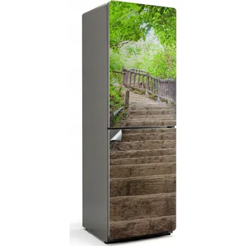 Fototapeta Samolepicí samolepka na ledničku Snadná Aplikace Schody v zeleném lese