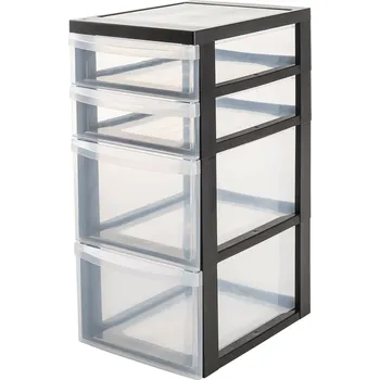 Úložný box Plastový kontejner s kolečky, 40 × 29 × 61,5 cm, 4 zásuvky 105084