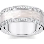 Thomas Sabo TR2446-041-14-58 Silver band prstýnek with white zirconia and enamel