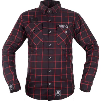 Moto bunda W-TEC Black Heart Košile Respector II černá s červeným pruhem - XL