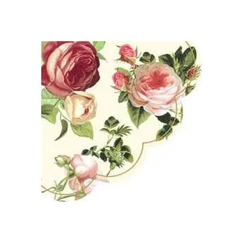 Papírový ubrousek Ubrousky PAW R 32cm - 3 vrst. - kulaté - Rosalia [12 ks],rychlé dodání