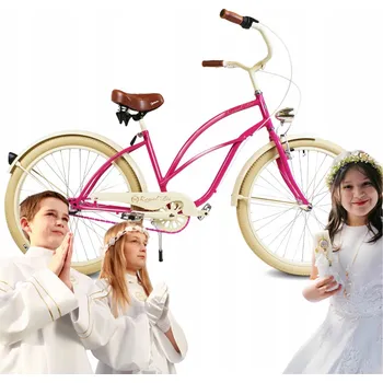Městské kolo Městské kolo RoyalBi Rower miejski 26 dla dziewczynki komunia rám 18,5 palce kolo 26" růžové