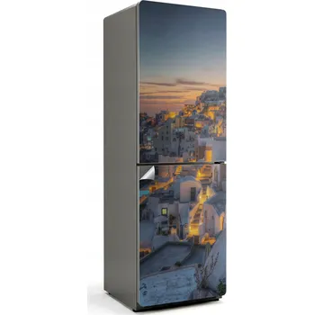 Fototapeta Dekorativní Samolepicí nálepka na ledničku s malebným výhledem na Santorini