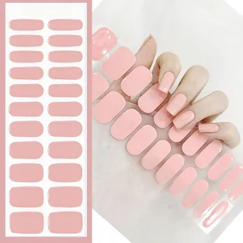 Umělé nehty Samolepky na nehty vytvrzované v UV/LED lampě, hybridní, BÉŽOVÉ NUDE