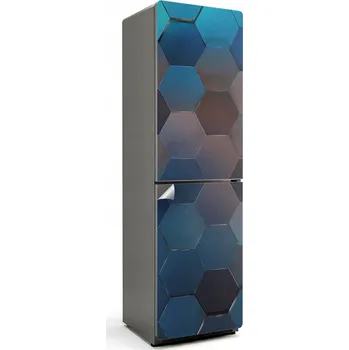 Fototapeta Dýha na ledničku Samolepicí Dveře ledničky Šestihranná 3D mozaika