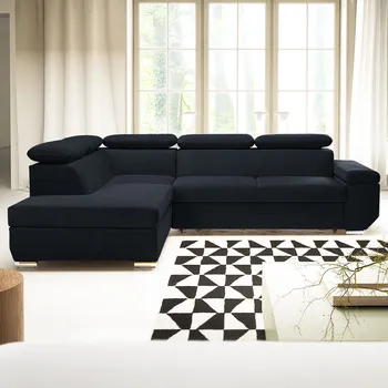 Obývací pokoj Sedací souprava LARS I | 215x264 cm | rozkládací + úložný prostor | AKCE | černá 99
