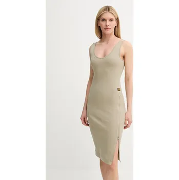 Dámské šaty Bavlněné šaty G-Star béžová barva, mini, přiléhavé, D26593-D275 D26593.D275 80X, vel. M
