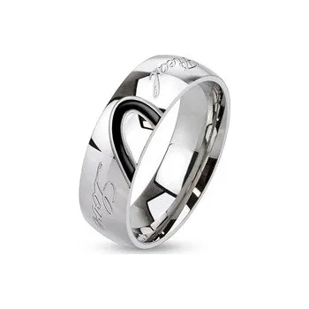 Prsten Spikes USA Pánský ocelový prsten LOVE, šíře 7 mm - velikost 67 - OPR1015-67