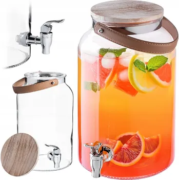 Sklenice Džbán Kadax skleněná zavařovací sklenice s kohoutkem a držadlem 5,6 l