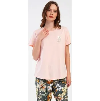 Dámské pyžamo Dámské pyžamo kapri Vienetta Secret Marie khaki 2XL