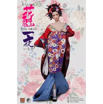 Doplněk k figurce Sada příslušenství pro 1/6 figurku - Red Oiran Ichiya Furisode Clothing Set