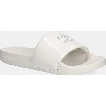 Dámské pantofle Pantofle Tommy Jeans FLAG POOL SLIDE PATENT EN0EN02901 béžová 01X, EUR 39
