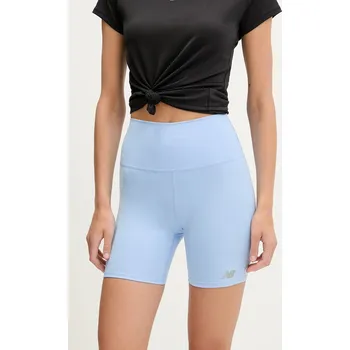 Dámské kraťasy Tréninkové šortky New Balance dámské, modrá barva, high waist, WS51114ELE 05X, vel. XS