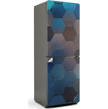 Fototapeta Ochranná Dekorativní Nálepka na Ledničku Výtisk Šestiúhelníková Mozaika 3D