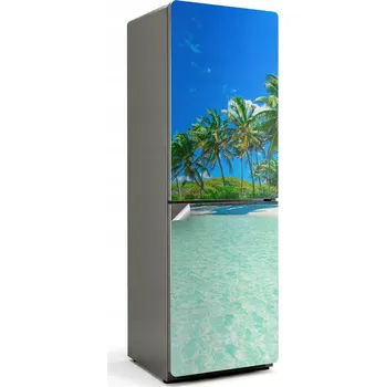 Fototapeta Samolepka na ledničku Bez bublinek - Tropická pláž s palmami