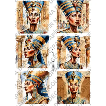 Umělecký papír Rýžový a soft papír na decoupage - Egypt - KB0916 Materiál: Soft, Rozměr: A4