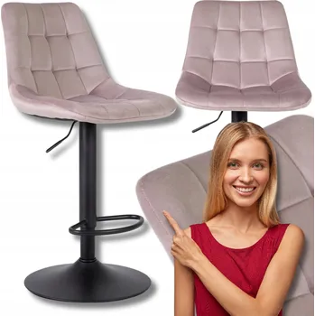 Barová židle Barová Židle Mebel Elite , růžová, látka 112 cm