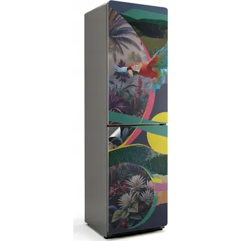 Fototapeta Samolepicí nálepka Samolepicí na ledničku Tropický vzor s papouškem