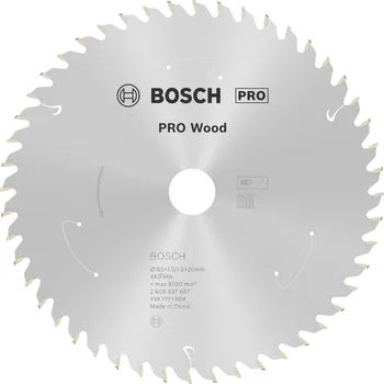 Pilový kotouč BOSCH Pilový kotouč PRO Wood cordless 165x20x1,5/1,0x48T 2608837687 free_store_pickup