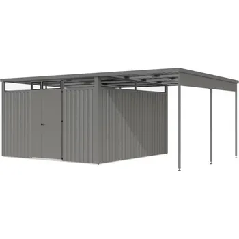 Zahradní domek Plechový domek KARIBU OSTEN 3,5 (12524) šedý LG4477