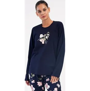 Dámské pyžamo Dámské pyžamo dlouhé Vienetta Secret Alice tmavě modrá 4XL