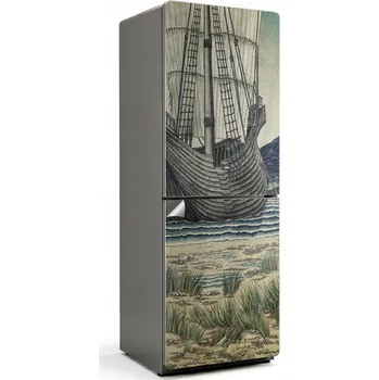 Fototapeta Samolepicí nálepka Samolepicí na přední dveře ledničky Loď na vlnách moře