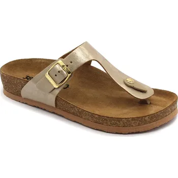 Dámská zdravotní obuv Leon 4080 Dámské korkové žabky - Zlatá - R Velikost: 36