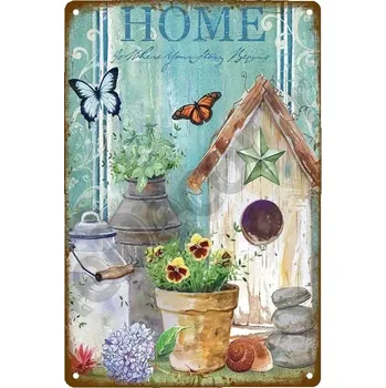 Plechová cedule Plechová retro cedule | zahradní dekorace - 29 , 20 x 30 cm