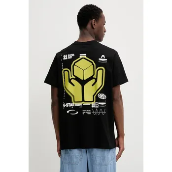 Pánské tričko Bavlněné tričko G-Star pánské, černá barva, s potiskem, D26046-C336 D26046.C336 99X, vel. M