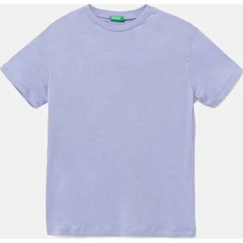 Dětské bavlněné tričko United Colors of Benetton fialová barva, s potiskem, 3I1XC10P7 3I1XC10P7.G.Seasonal 04X, vel. 122