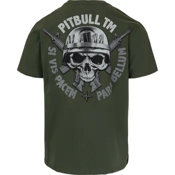 Pánské tričko PitBull West Coast - pánské triko PARABELLUM zelené L