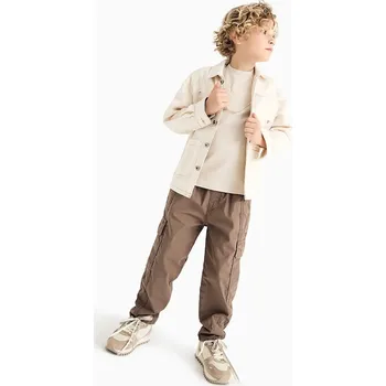 Bavlněné tričko Emporio Armani béžová barva, s potiskem, EB000170 AF13218 EB000170.AF13218 01X, vel. 154