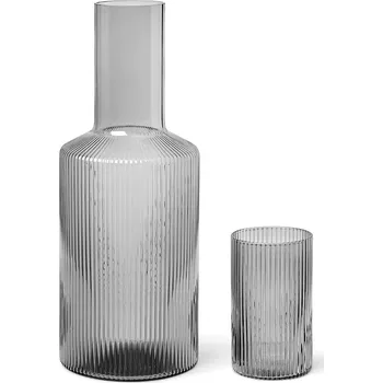 Sklenice Sklenka ferm LIVING Ripple Lid šedá barva 1104264063 90X