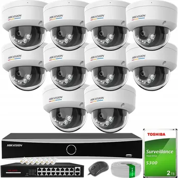 Bezpečnostní kamera Sada 10x IP KAMERA Hikvision 4MPX Smart Hybrid Light ColorVu DORI + 2TB