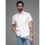 Ombre Clothing Ležérní bílá pánská košile V1 shss-0167