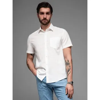 Pánská košile Ombre Clothing Ležérní bílá pánská košile V1 shss-0167